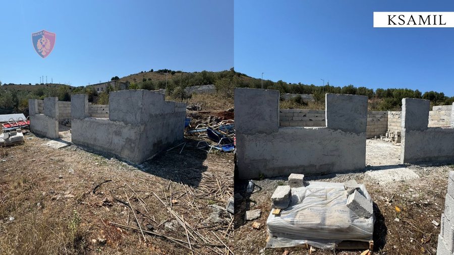Ndërtonin pa leje dy objekte në tokë publike në Ksamil, arrestohen punëtorët, në kërkim ai që i punësoi