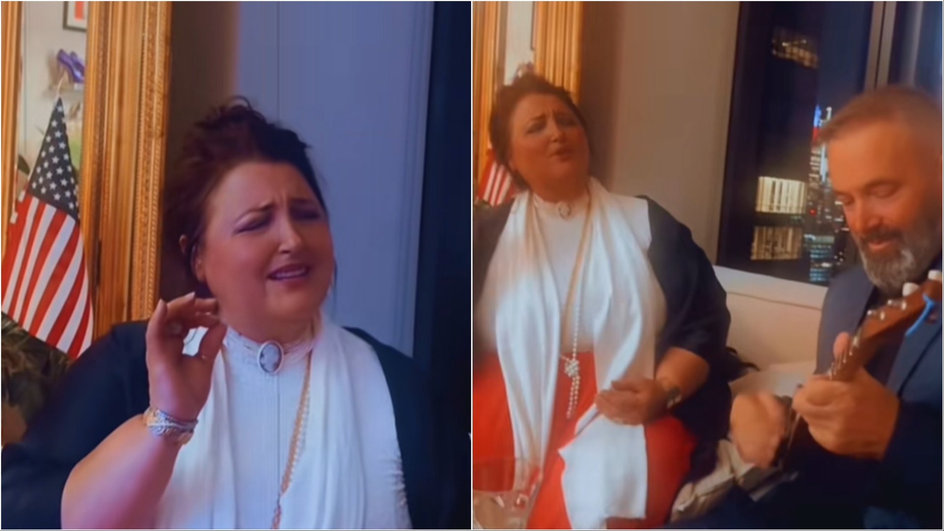 Parashqevi Simaku feston ditëlindjen e saj të 59-të nën tingujt e çiftelisë/ Këngë për Shqipërinë e Kosovën