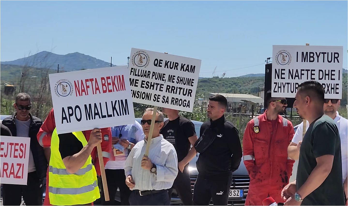 Punonjësit e naftës protestojnë para “Bankers Petroleum”, denoncojnë paga diskriminuese dhe kushte çnjerëzore