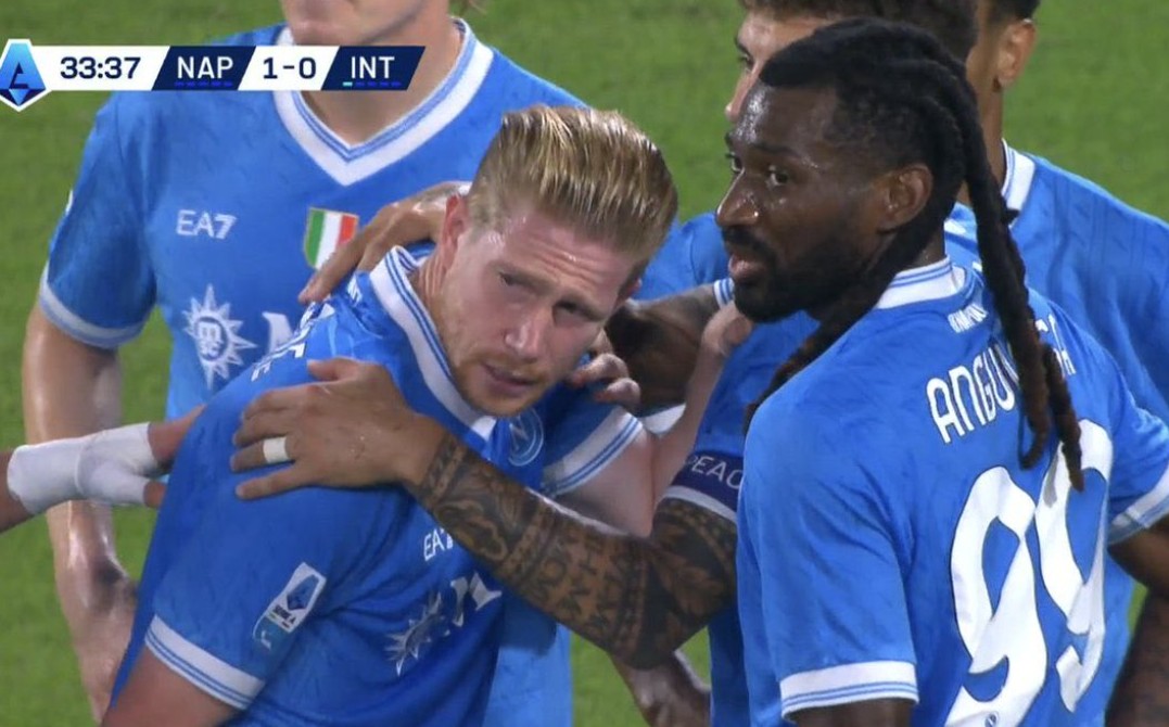 De Bruyne nderon Napolin në pjesën e parë ndaj Interit, por mesfushori belg është i pafat… (video)