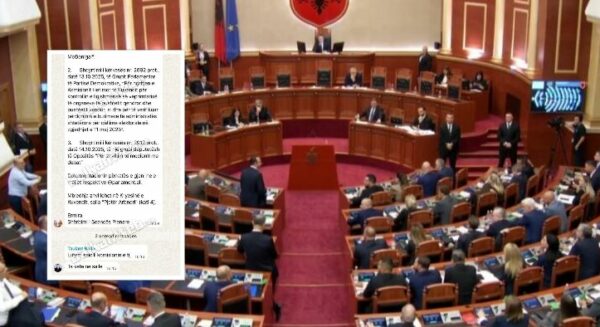(FOTO-VIDEO)“Urdhëroi deputetët të…”/ Zbulohet mesazhi i Ballës në grupin e gabuar. PD akuzoi PS për ndërprerjen e Kuvendit me skenar