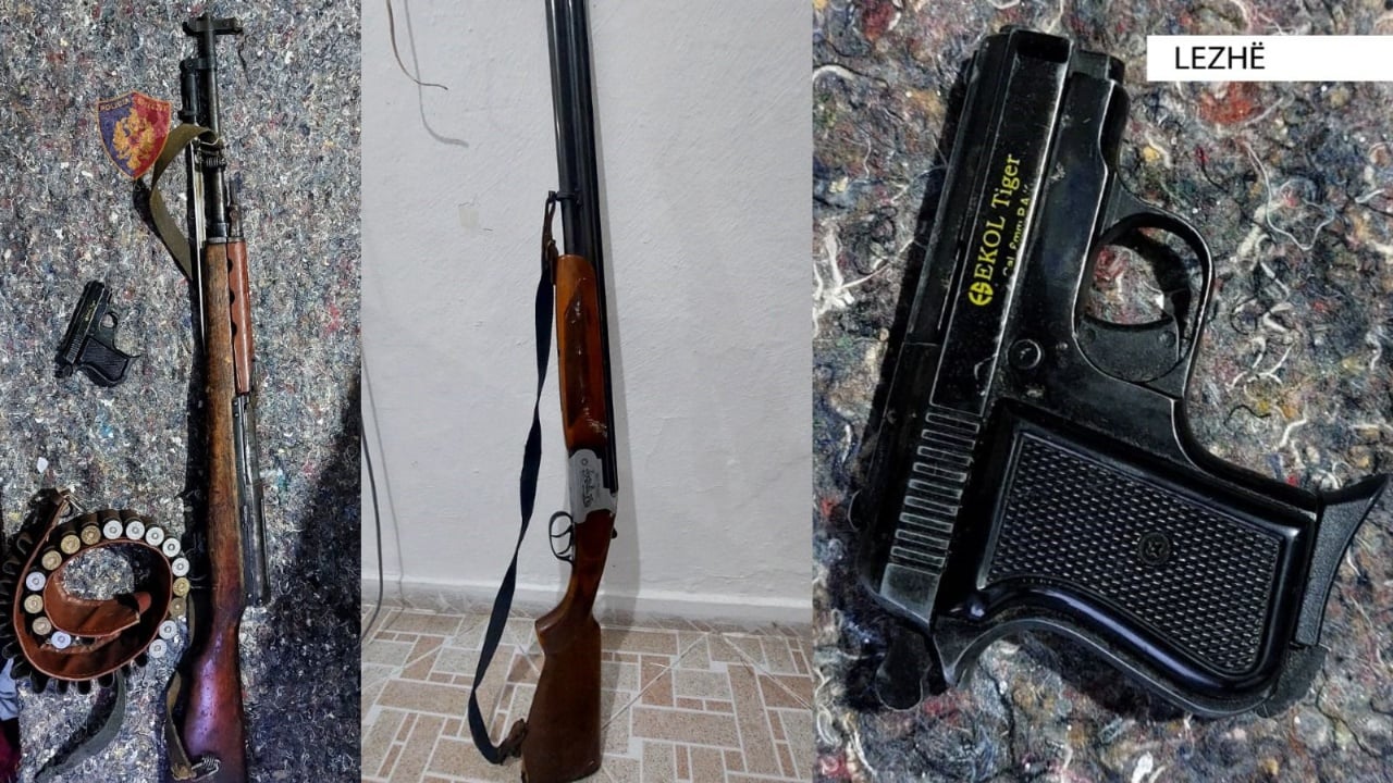 Fshihte arsenal armësh në banesë, pranga 38-vjeçarit në Lezhë, sekuestrohen pushka dhe municioni luftarak