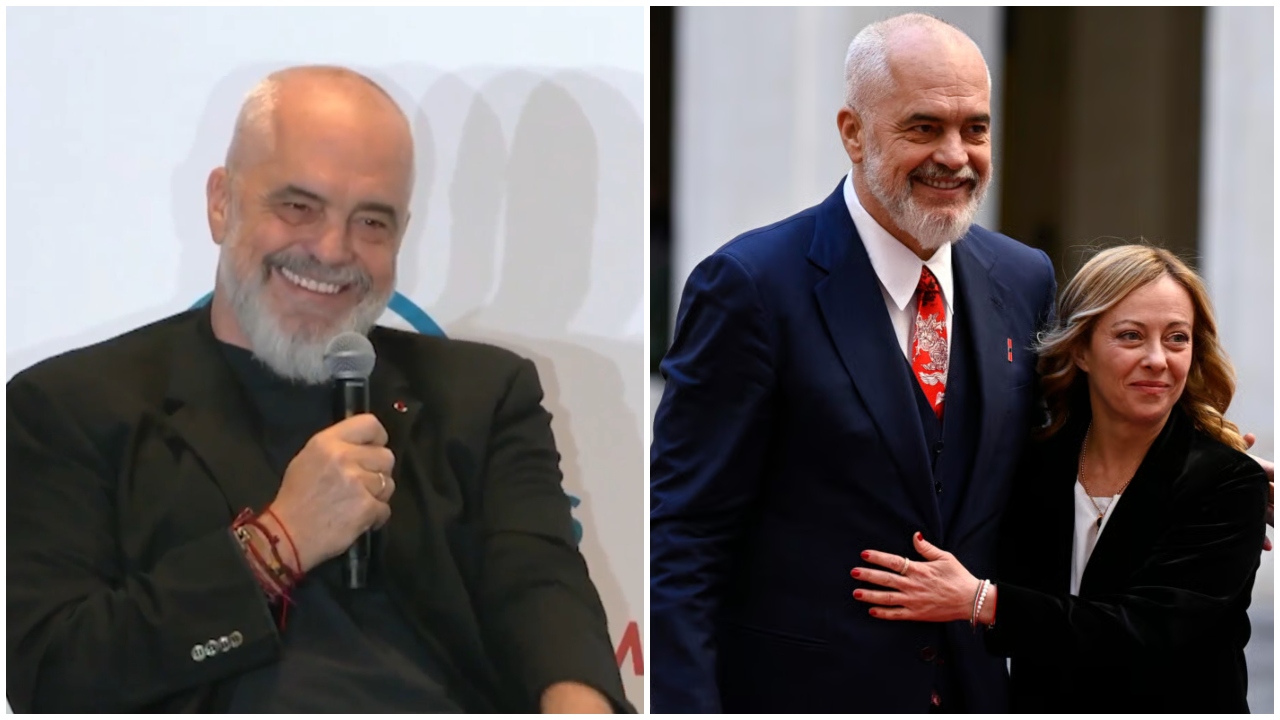 “Italianët janë shqiptarë me Versace”, Rama nuk kursen batutat në Paris: Meloni bëhet më e gjatë se unë kur flet