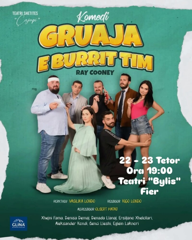 Komedia e shkëlqyer “Gruaja e burrit tim” e Kiço Londos, të mërkurën dhe të enjten, në teatrin “Bylis”, Fier