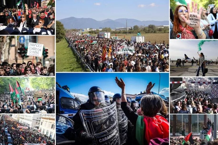 Mbi 2 milionë protestues në 100 sheshe të Italisë për Gazën, përplasje dhe tensione me policinë