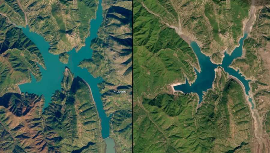 Po thahet liqeni, publikohen pamjet nga sateliti