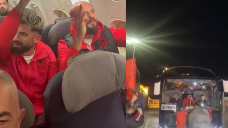 Shqiptarët e gdhijnë në festë, presin Kombëtaren në Rinas pas fitores në Serbi