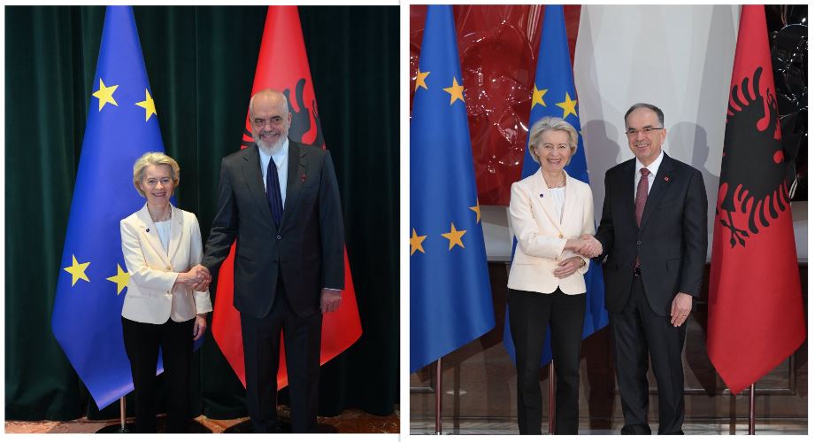 Takimi me Begajn dhe Ramën, Von der Leyen: Shqipëria, në rrugën e duhur drejt BE-së! Gati t’ju mbështesim