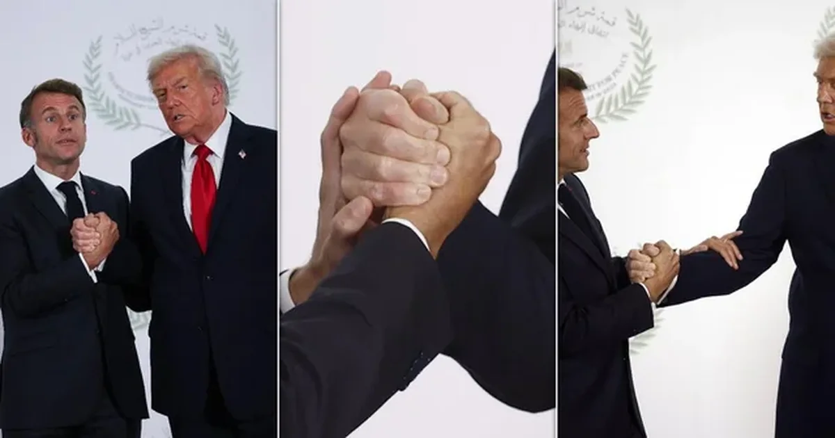 VD- Përleshje simbolike, shtrëngimi i çuditshëm i duarve mes Trump dhe Macron: Pse më lëndove?