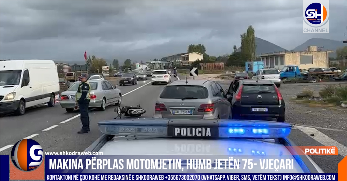VIDEO – Makina përplas motomjetin, humb tragjikisht jetën në spital 75- vjeçari i përfshirë në aksident