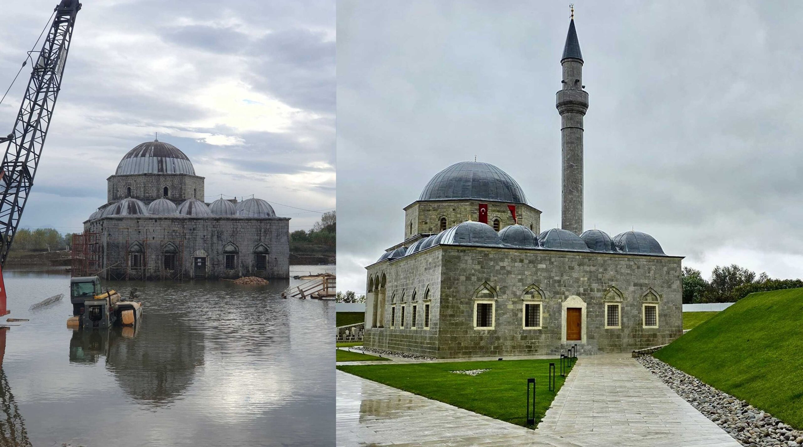 Xhamia e Plumbit, monumenti historik që la pas të shkuarën e përmbytjes dhe sot shkëlqen në madhështinë e besimit