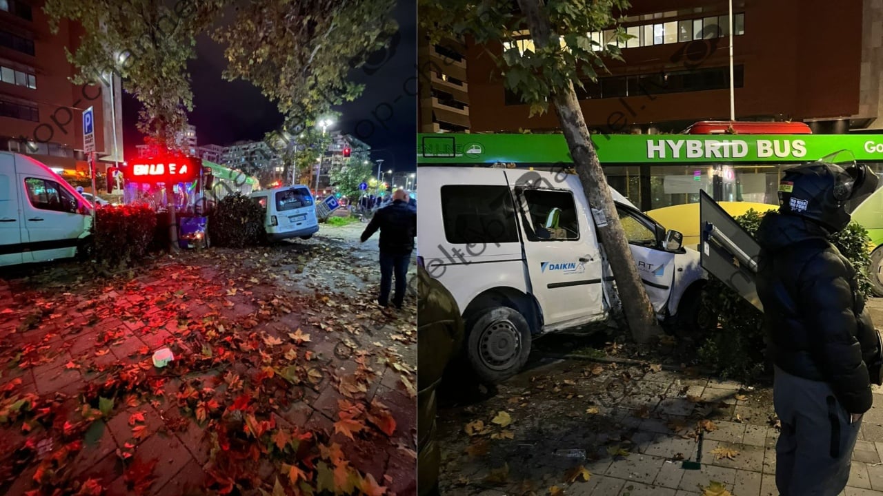 Aksident në Tiranë/ Autobusi i Unazës tenton të shmangë biçikletën, përplaset me makinat e parkuara