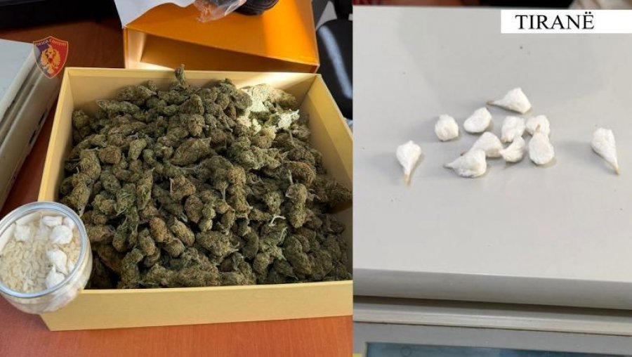Arrestohet 25-vjeçari në Tiranë, kapet me 800 gram kanabis dhe kokainë për shitje