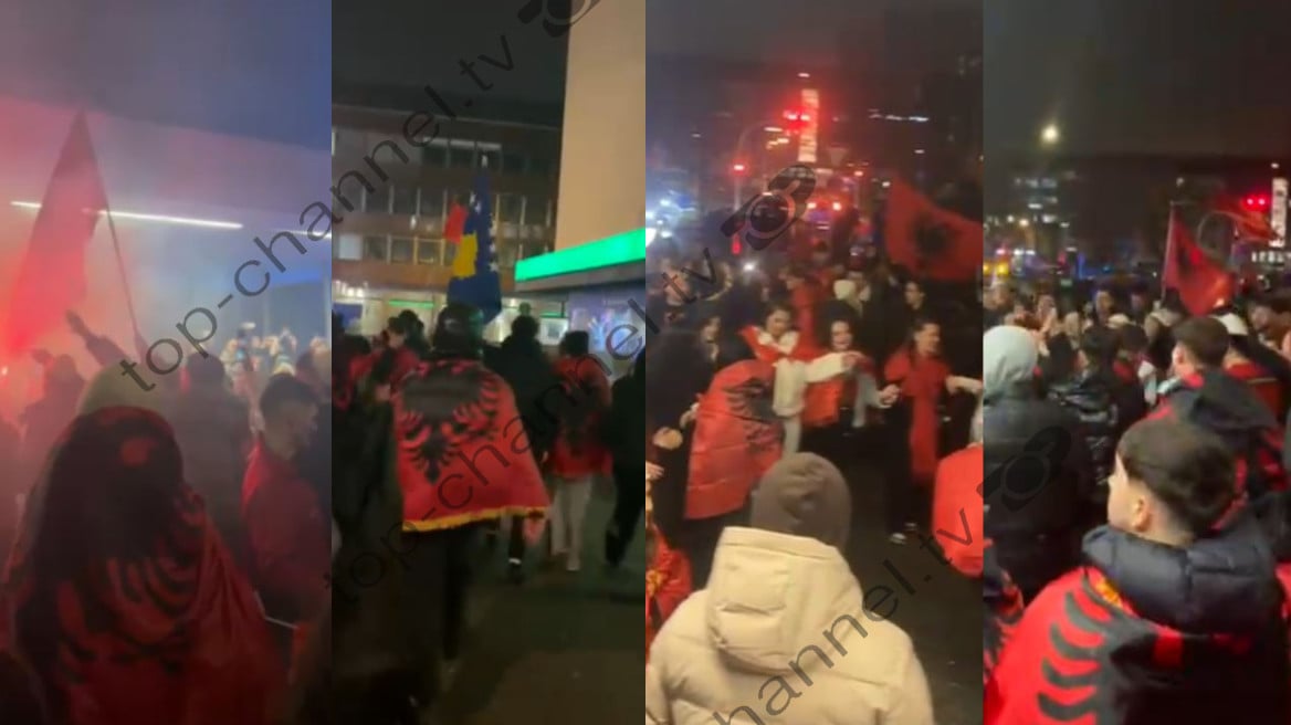 Dortmundi vishet kuq e zi, festat e nëntorit ndezin atmosferën e shqiptarëve në Gjermani, bllokojnë rrugë e sheshe