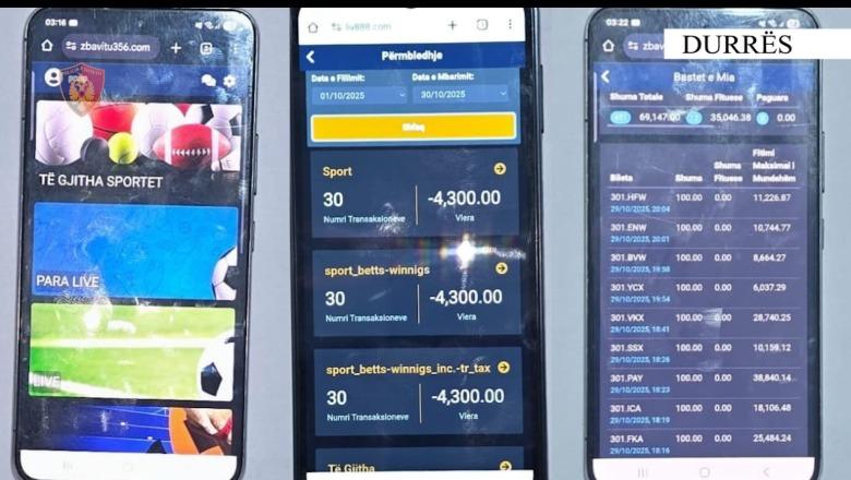 Durrës/ 3 persona në pranga për organizim të lojërave të fatit në një lokal