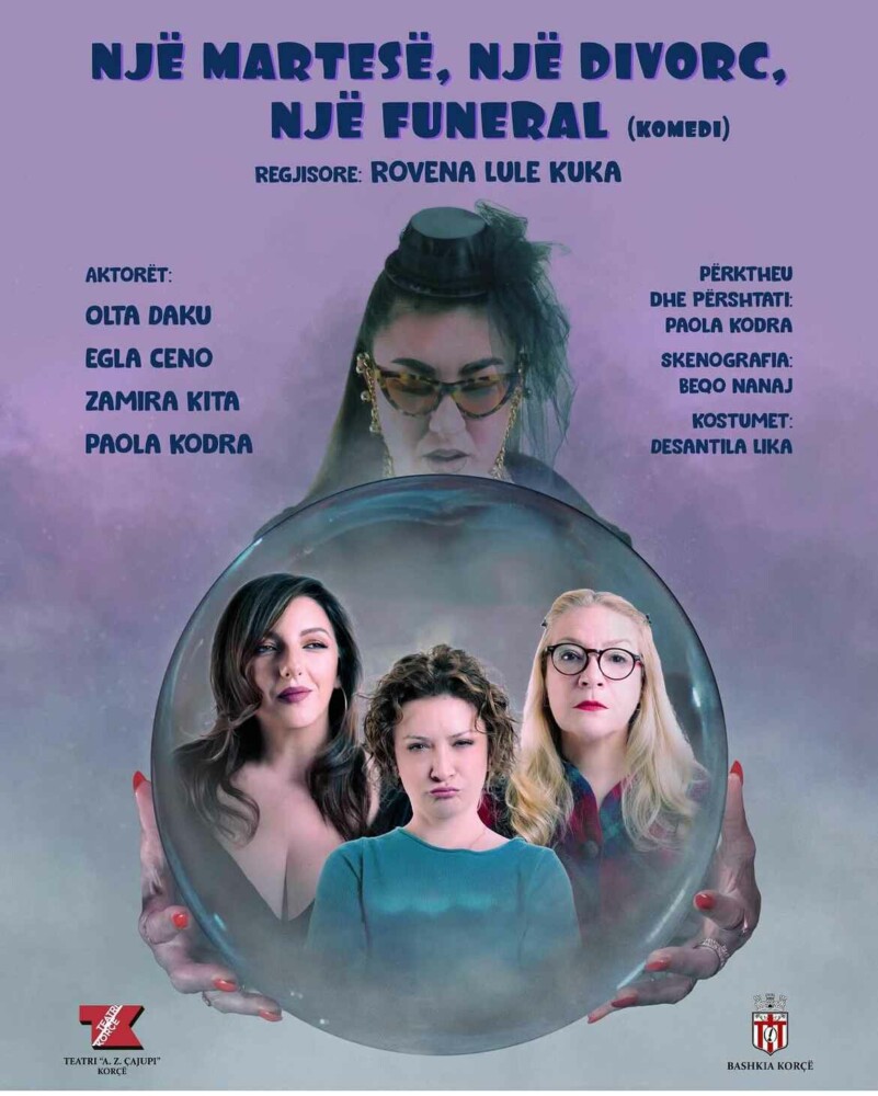 Komedia “Një martesë, një divorc, një funeral” në skenën e teatrit “Bylis”