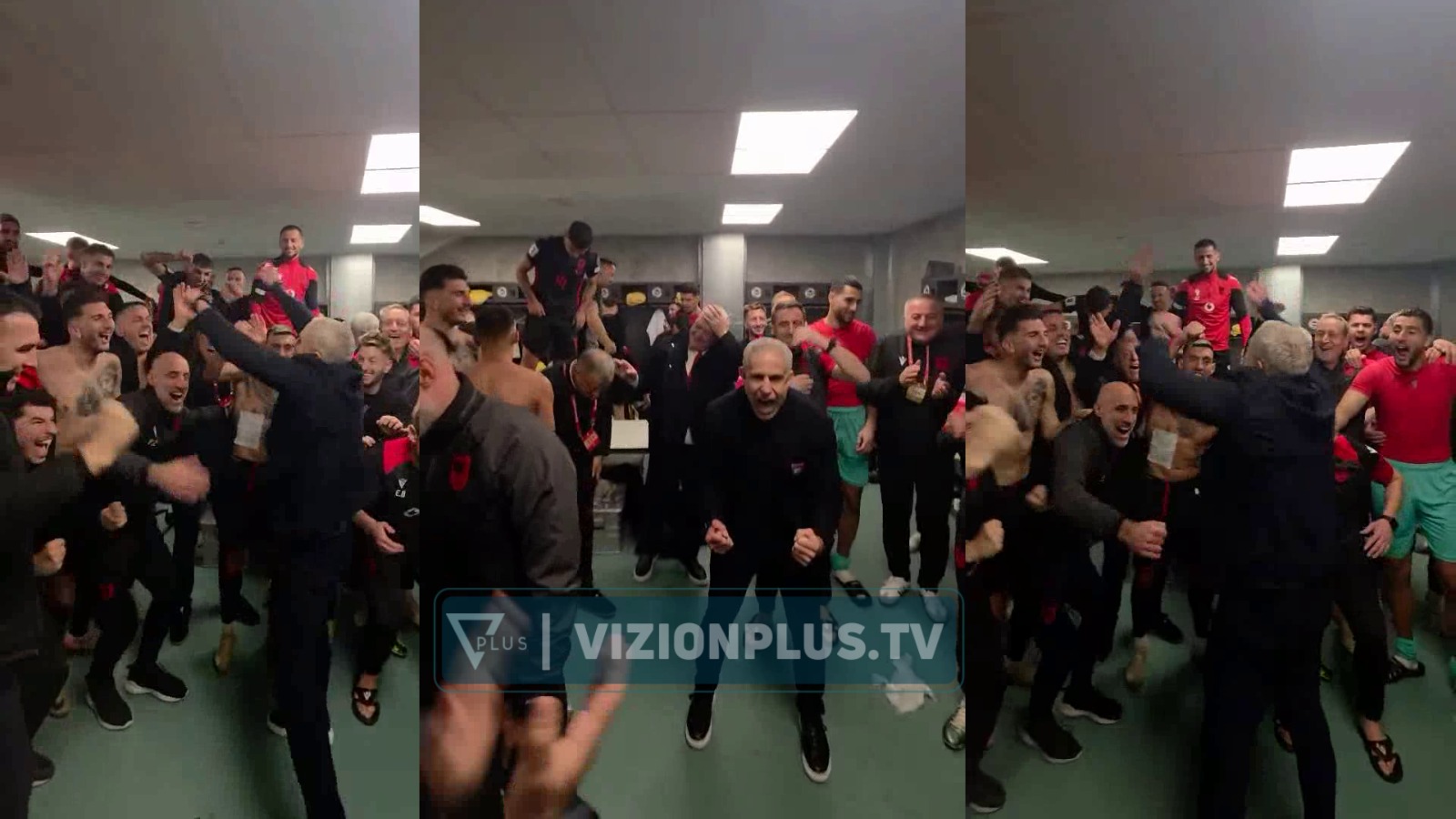 Kualifikimi i Shqipërisë në Play Off të Kupës së Botës, Sylvinho ndan pamjet nga festa në dhomat e zhveshjes