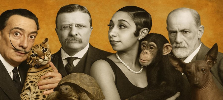 Miqtë më të çuditshëm të historisë: 15 personazhe të famshëm që mbanin kafshë të çuditshme