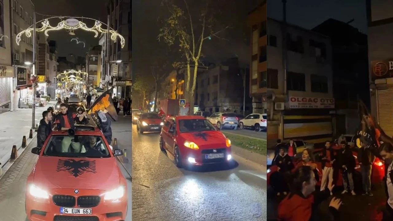 Në mes të Stambollit, shqiptarët festojnë 28 Nëntorin me flamuj e këngë patriotike (Video)