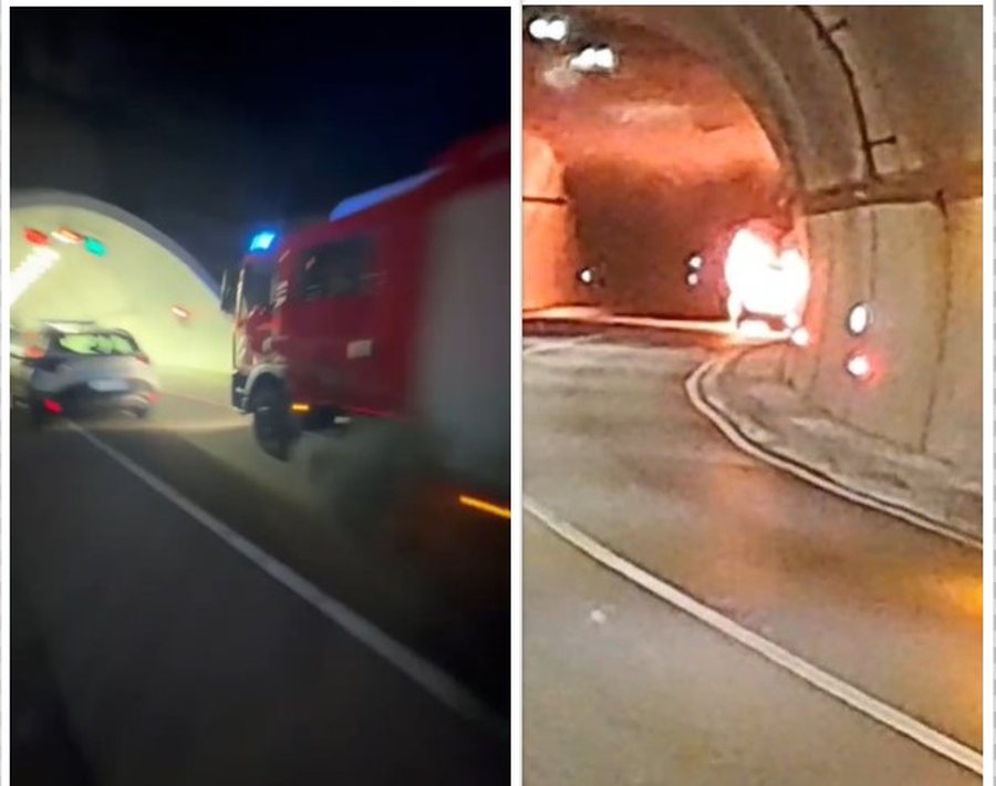 Pamje të frikshme nga tuneli i Skërficës, automjeti shpërthen në flakë