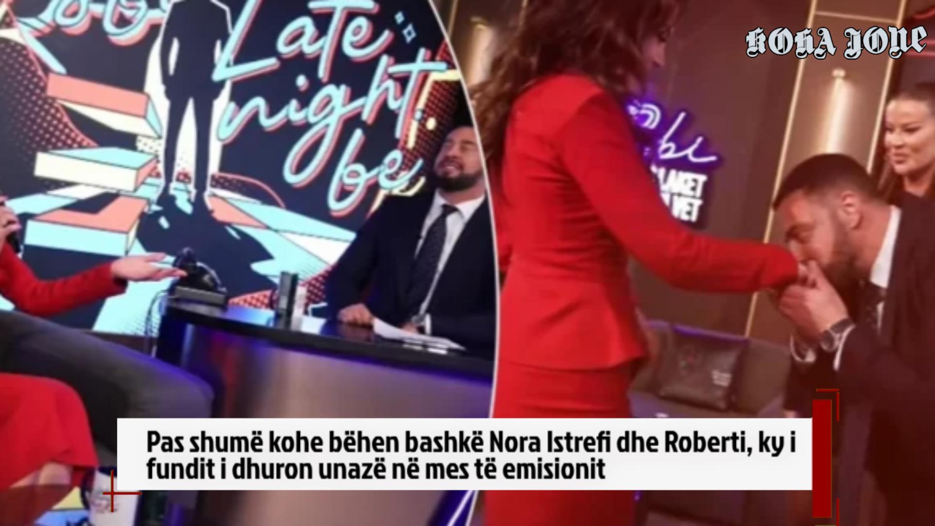 Pas shumë kohe bëhen bashkë Nora Istrefi dhe Roberti, ky i fundit i dhuron unazë në mes të emisionit