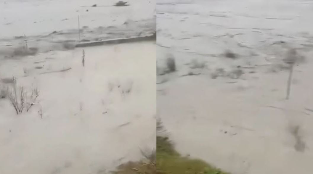 Përfshihet nga përmbytjet, Gramshi/ Situatë e rëndë nga moti, lumi i fshatit Kërpicë rrezikon banesat