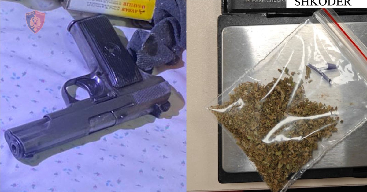 Policia e Shkodrës arreston 40 vjeçarin nga Barbullushi, iu gjet një pistoletë, procedohet edhe 16- vjeçari