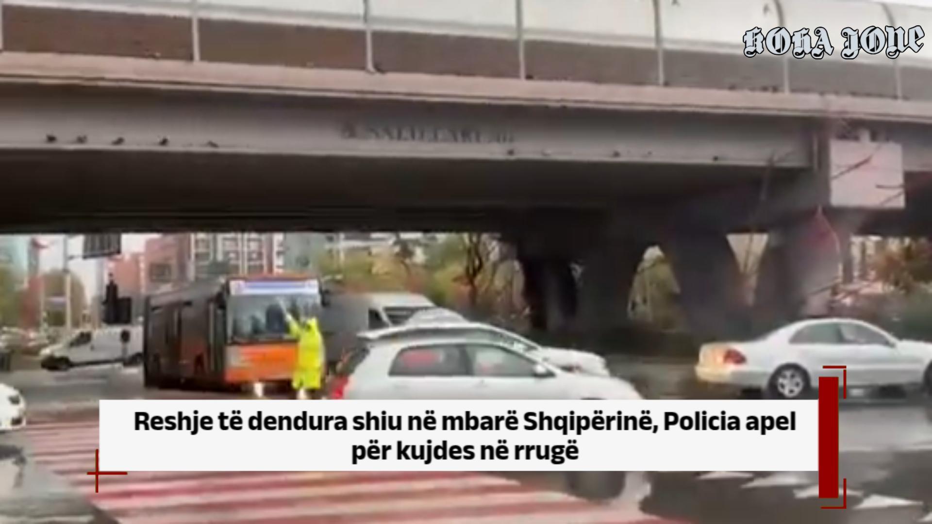 Reshje të dendura shiu në mbarë Shqipërinë, Policia apel për kujdes në rrugë