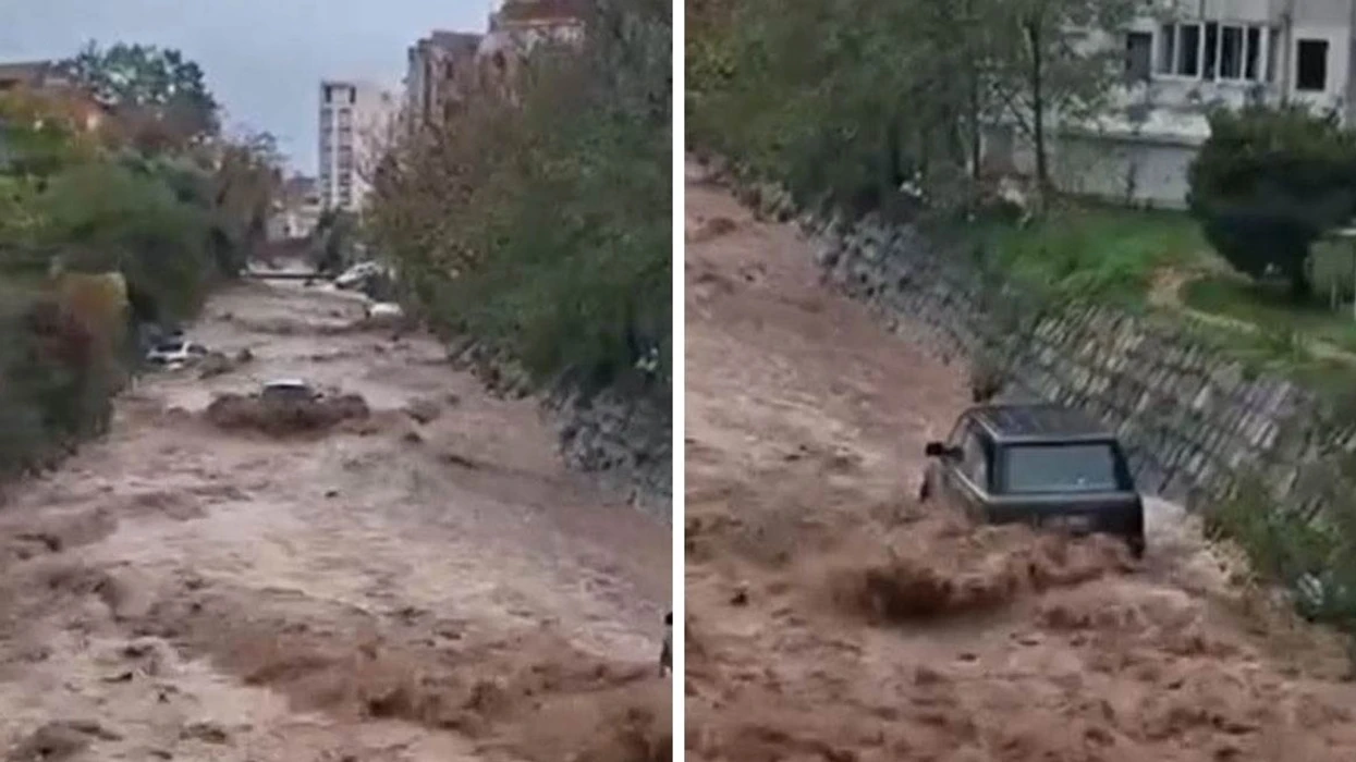 Reshjet e dendura shkaktojnë kaos, uji ‘mori me vete’ dhjetëra vetura të parkuara në shtratin e një lumi në Budva të Malit të Zi