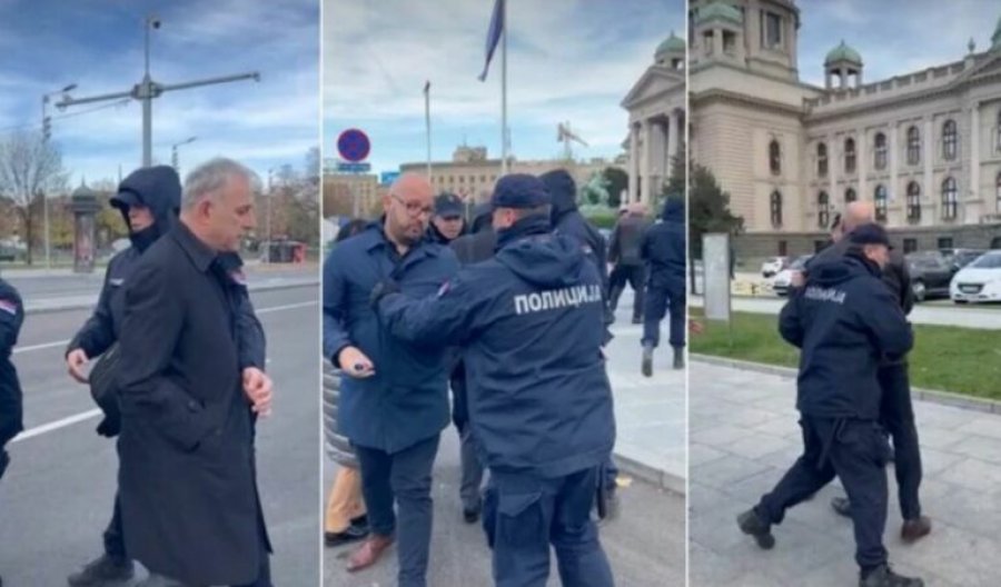Serbi/ Deputetët e opozitës ndalohen nga policia, nuk i lejojnë të hyjnë në parlament