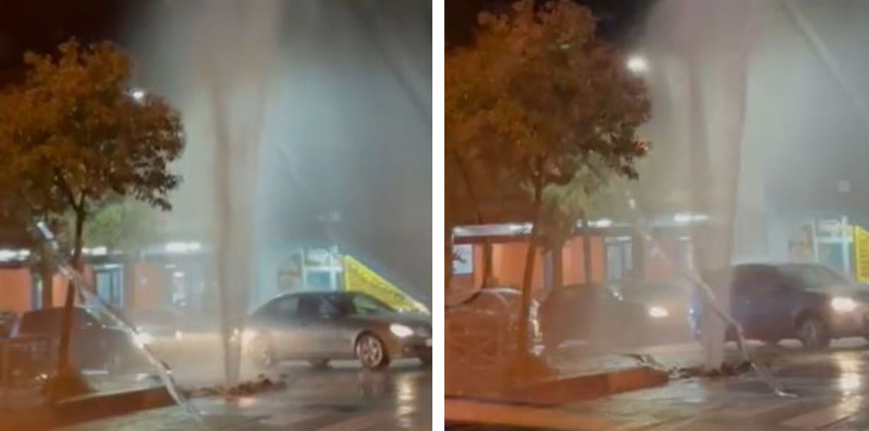 Shpërthejnë sërish tubacionet e ujësjellësit pranë konviktit të studentëve në Elbasan