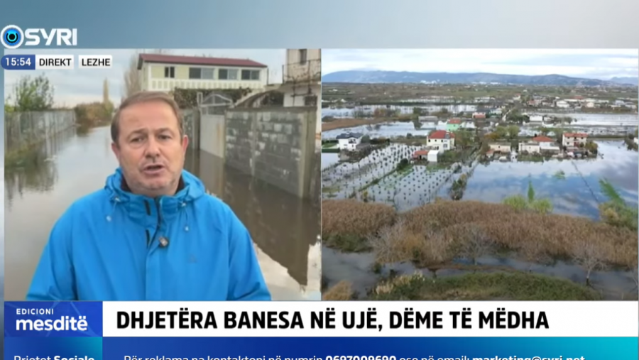 Situatë alarmante në Lezhë/ Gjoni: Përmbytje katastrofike në Lezhë pas prishjes së argjinaturës Kunë-Vain