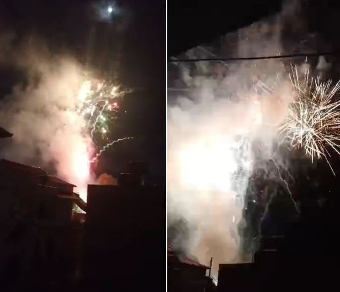 Video/ Kushtetuesja e riktheu në detyrë, mbështetësit e Veliajt ‘ndezin’ qiellin me fishekzjarrë pranë burgut të Durrësit