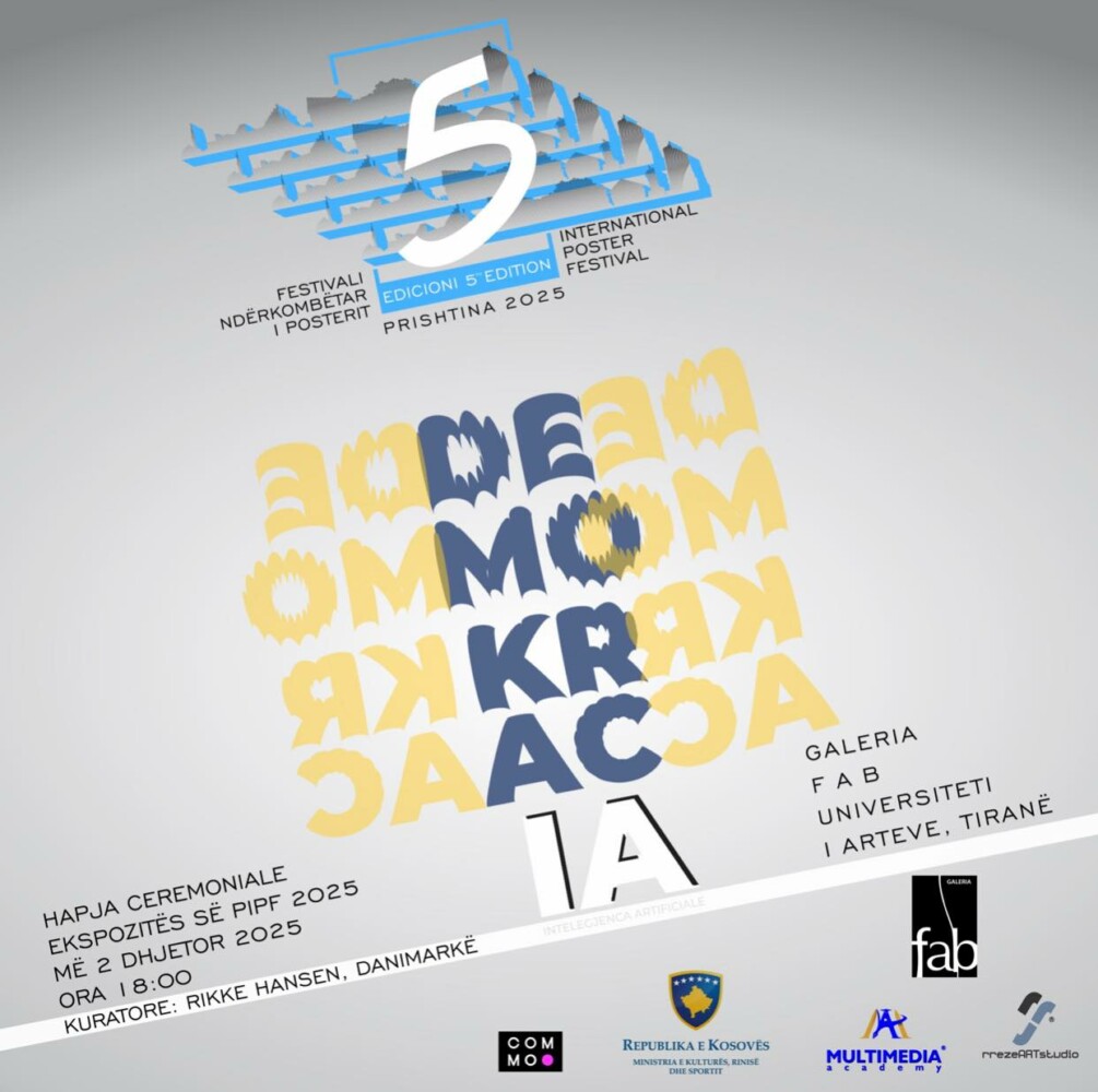 Festivali Ndërkombëtar i Posterit “Prishtina 2025” me temën “Demokracia”, ekspozita çelet në galerinë FAB