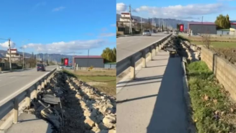 Rruga Qukës-Qafë Plloçë nuk gjen qetësi, pëson shembje edhe segmenti që lidhet me Pogradecin