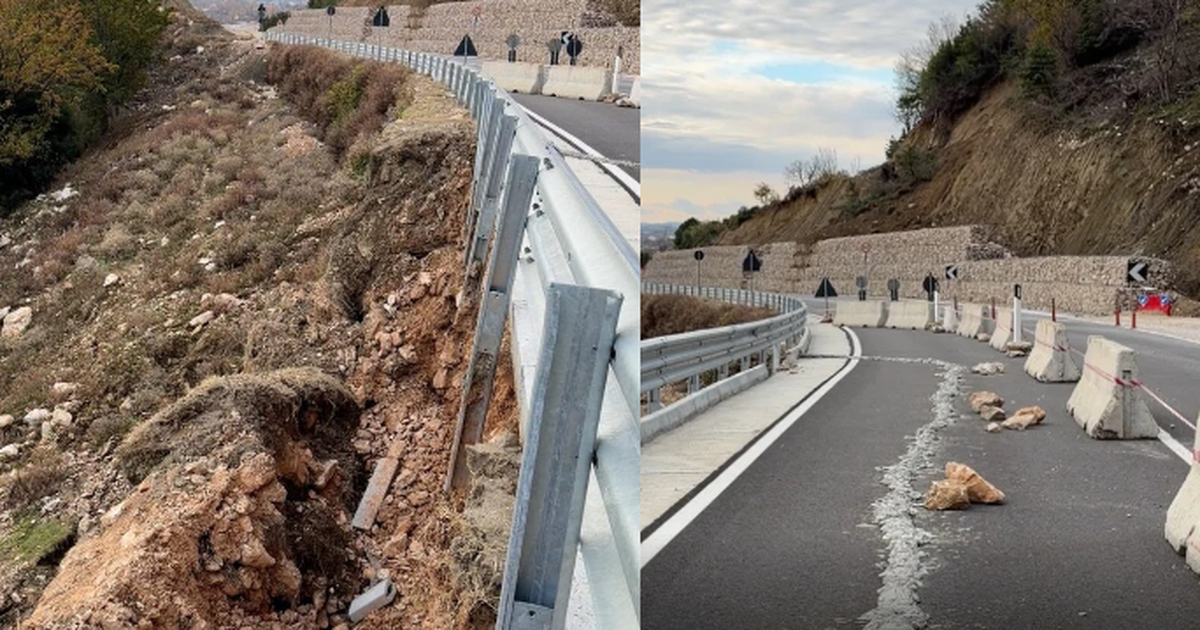 U përurua 8 muaj më parë, shembet rruga Shëngjin–Velipojë, qarkullimi i mjeteve në kaos