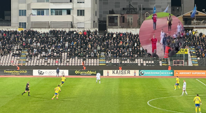 VIDEO/ Tension dhe incidente pas ndeshjes Elbasani-Vllaznia, dy tifozë shoqërohen në polici