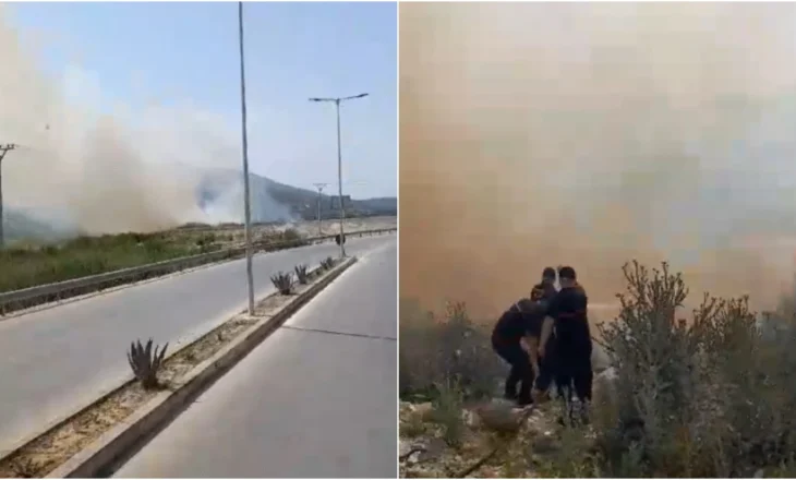 Shkrumbohet një sipërfaqe rreth 1000 m2 pranë tregut të ri në Berat, zjarrfikësit lokalizojnë shpejt flakët