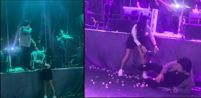 VIDEO – Po performonte në një klub nate, këngëtari i njohur rrëzohet nga skena