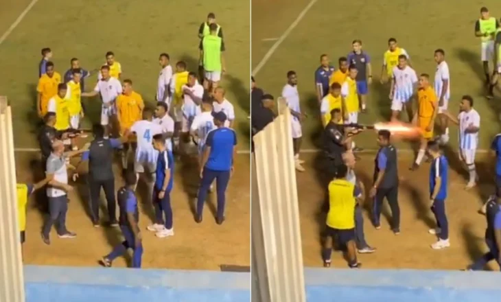 Tronditet futbolli brazilian, portieri qëllohet me armë nga polici brenda në fushë (Video)