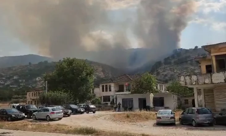 Zjarri që nisi në mal zbret mbi fshatin Sofratikë në Dropull, rrezikohen banesat