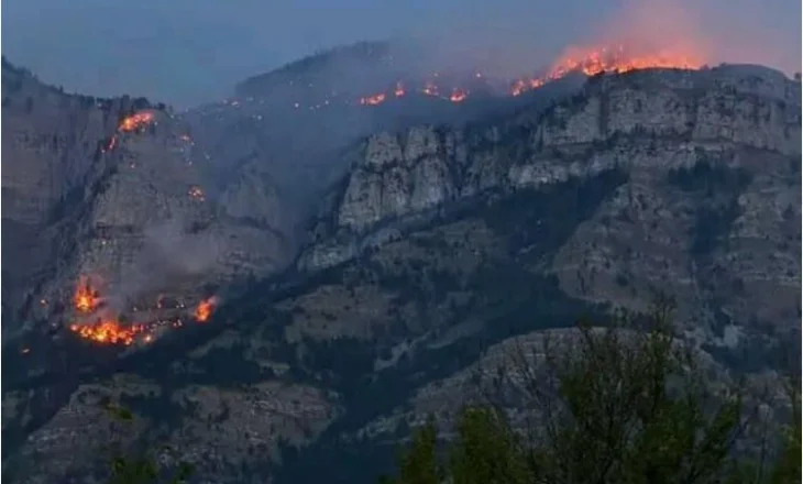 Zjarr në Kallmet të Lezhës, flakët vetëm 100 metra larg shtëpive