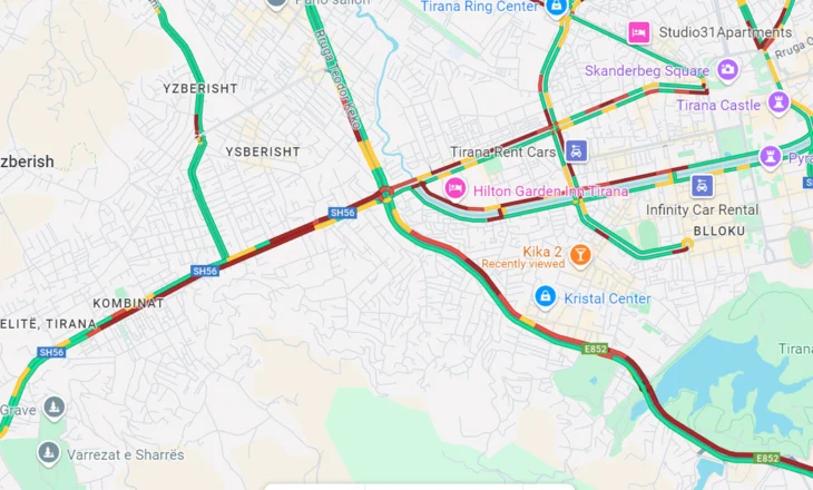 Tirana e BLLOKUAR nga trafiku, të gjitha rrugët kalohen me vështirësi, qytetarët prej orësh në trafik