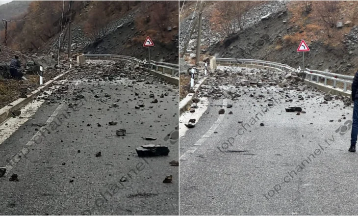 VIDEO/ Rrëshqitje masive dheu në Kukës, bllokohet për një orë aksi rrugor