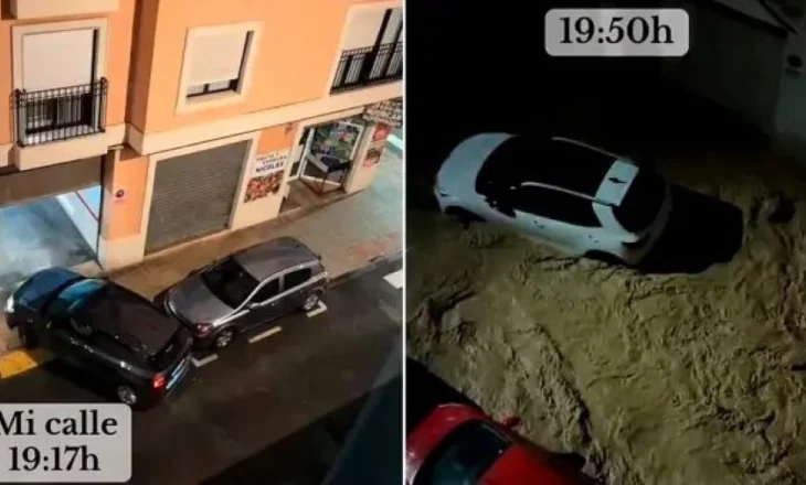 Video tronditëse nga Valencia: Si në 33 minuta rrugët u shndërruan në lumenj