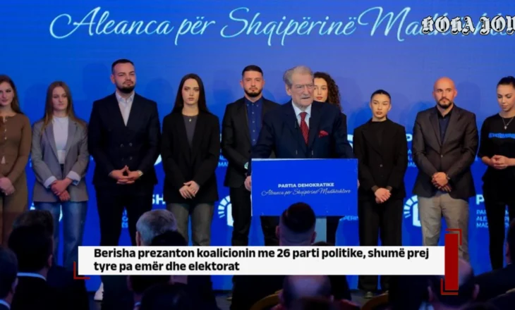 Berisha prezanton koalicionin me 26 parti politike, shumë prej tyre pa emër dhe elektorat