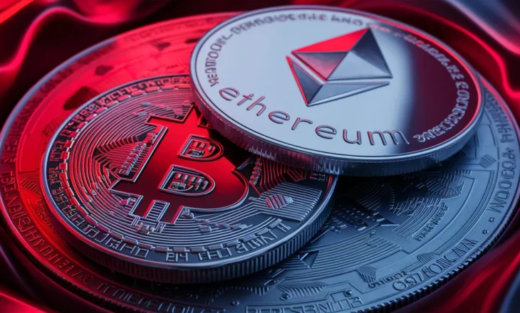 Bitcoin dhe Ethereum vijojnë rënien në përgjigje të frikës së krijuar në tregjet ndërkombëtare