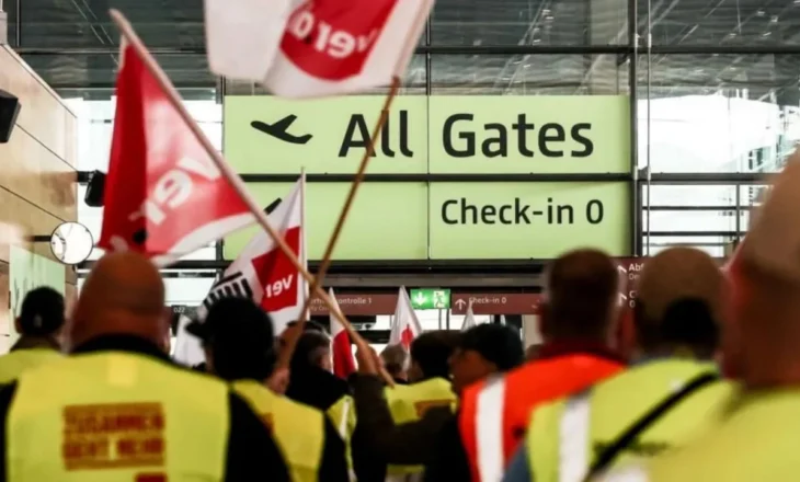 Kaos në aeroportet gjermane, qindra fluturime anulohen për shkak të grevave të punëtorëve