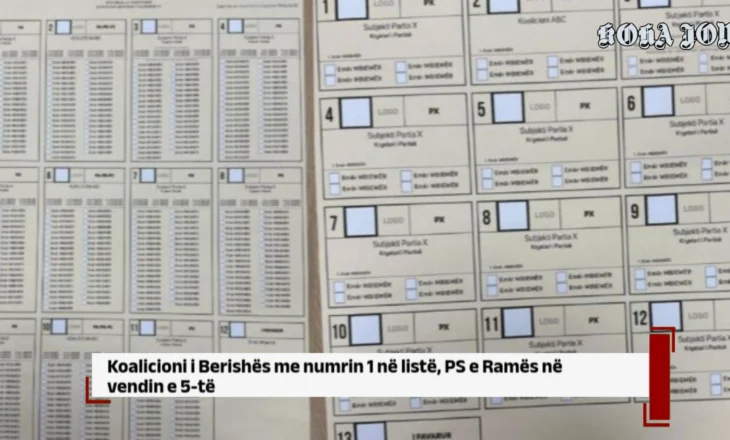 Koalicioni i Berishës me numrin 1 në listë, PS e Ramës në vendin e 5-të