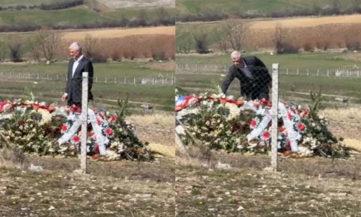 “Te varri yt erdha i fundit babë”/ Hashim Thaçi nderon të atin! I rrethuar nga forca policie, viziton varrin e tij